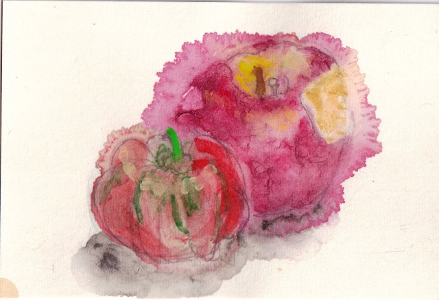 かじったりんごと牡丹胡椒