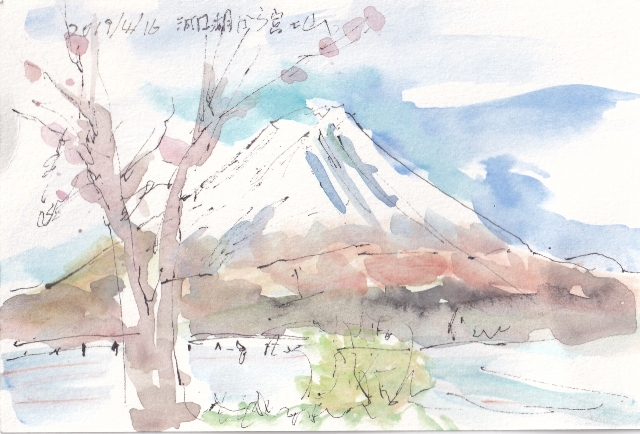 2019/河口湖から富士山(はがき)